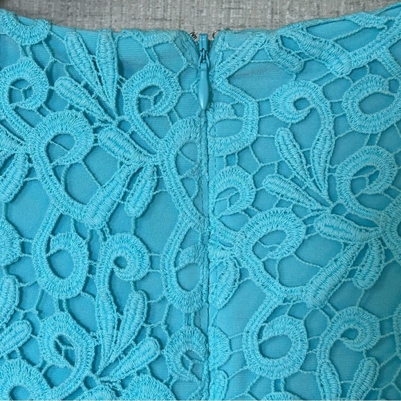 Lauren Ralph Lauren Dress A-Line Lace Sleeveless Career Size 8 LRL Turquoise - Picture 5 of 8